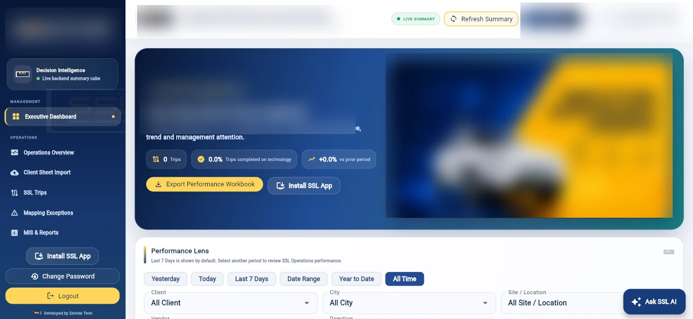 Employee Transport AI actual interface screenshot